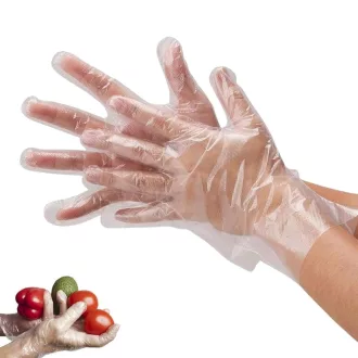  VIRSUS 500 mănuși transparente de unică folosință din polietilenă pentru alimente și curățenie