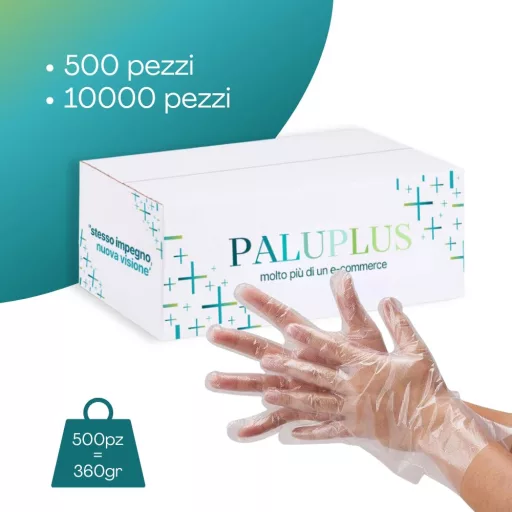 VIRSUS 500 mănuși transparente de unică folosință din polietilenă pentru alimente și curățenie