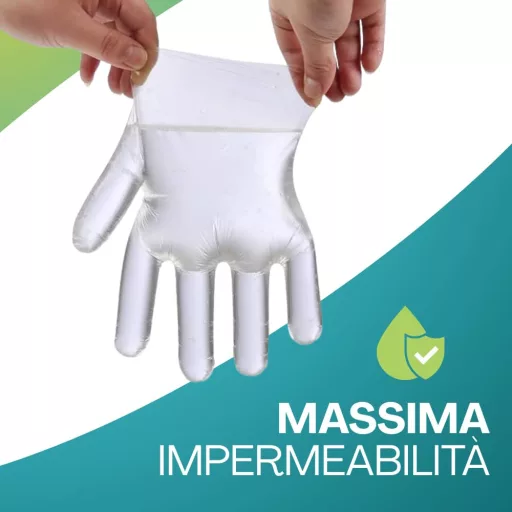 VIRSUS 500 mănuși transparente de unică folosință din polietilenă pentru alimente și curățenie