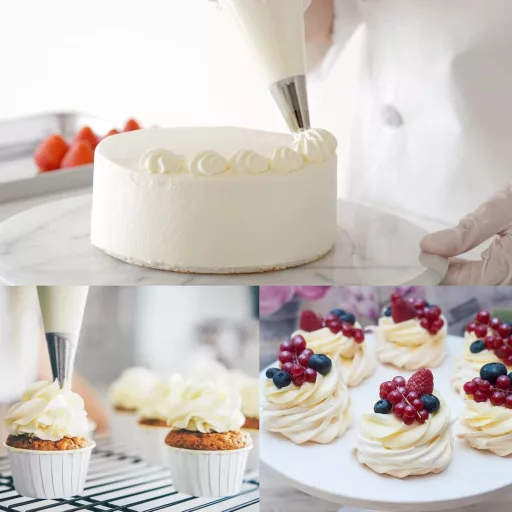 TAKUZA 100 db일次-használatos Cukrászsacok Átlátszó Közepes Méret Torta Sütemény Díszítéshez