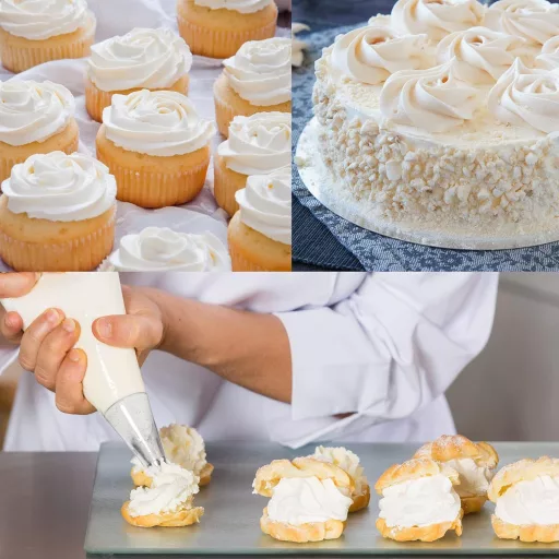 TAKUZA 100 db일次-használatos Cukrászsacok Átlátszó Közepes Méret Torta Sütemény Díszítéshez