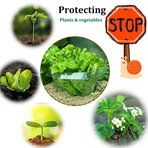 Set 20 bucăți gulere anti-melci Sunshine smile - Inele din plastic anti-melci pentru grădină, protecție eficientă a plantelor fără chimicale, design care economisește apă