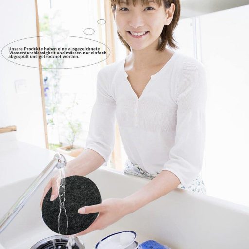 Umývateľná tmavosivá plstená súprava podložiek pod poháre InJolly, 12 ks s kovovým držiakom.