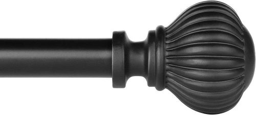 Výsuvná čierna záclonová tyč 120-240 cm, priemer 16 mm