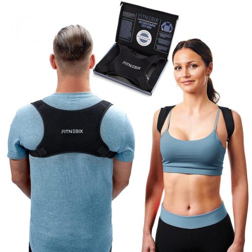 Fitnesix 2022 Suport pentru Postură Flexibil, Corector de Spate pentru Bărbați și Femei (M/L)