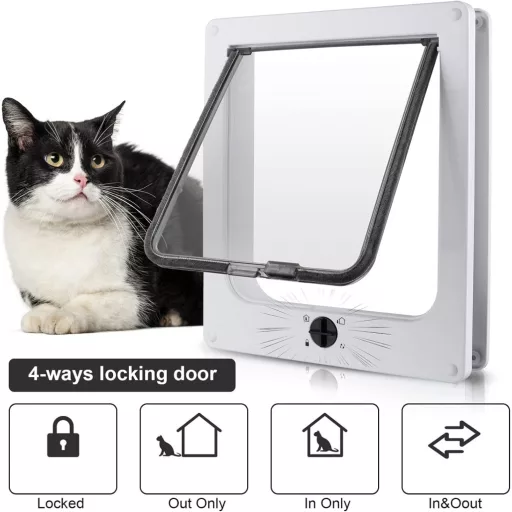 Sailnovo 4 irányú macskaajtó kutyaajtó 25x29cm teleszkópos kerettel