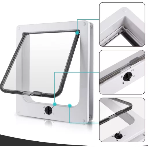 Sailnovo 4 irányú macskaajtó kutyaajtó 25x29cm teleszkópos kerettel