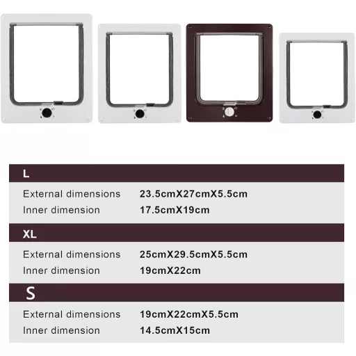 Sailnovo četverosmjerna mačja vrata pseća vrata 25x29cm s teleskopskim okvirom