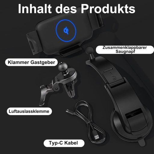 NEWZEROL bezdrôtový držiak na mobil do auta pre Galaxy Z Fold 6/5/4/3/2, 15W rýchlonabíjanie Qi