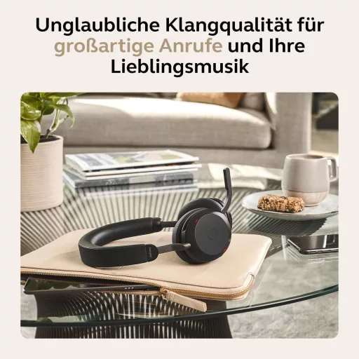 Jabra Evolve2 75 vezeték nélküli PC fejhallgató aktív zajszűréssel és Teams kompatibilitás