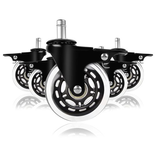 YAOBLUESEA Irodai Szék Görgők 5db - 11x22mm Univerzális Csendes Padlóvédő Kerekek 75mm - Parketta, Laminált Padló Kompatibilis Forgószék Alk