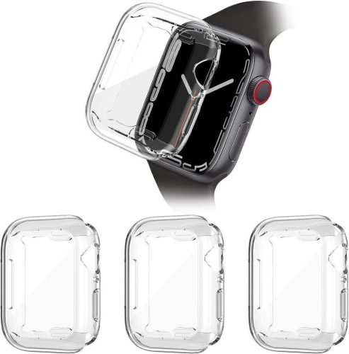 Folie de protecție ecran Apple Watch Series 7 - 45mm, HD transparentă, set de 3 bucăți