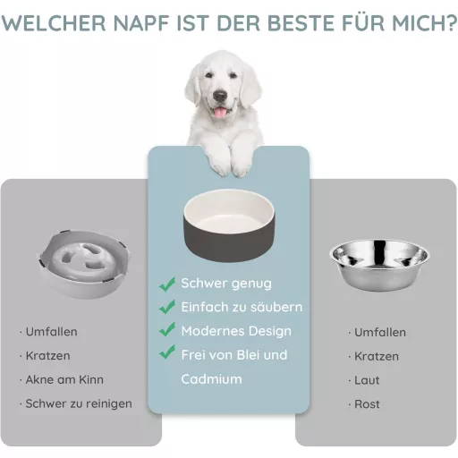 Bol ceramic SPUNKYJUNKY cu suport de bambus, castron ridicat pentru hrănirea câinilor și pisicilor, 400ml