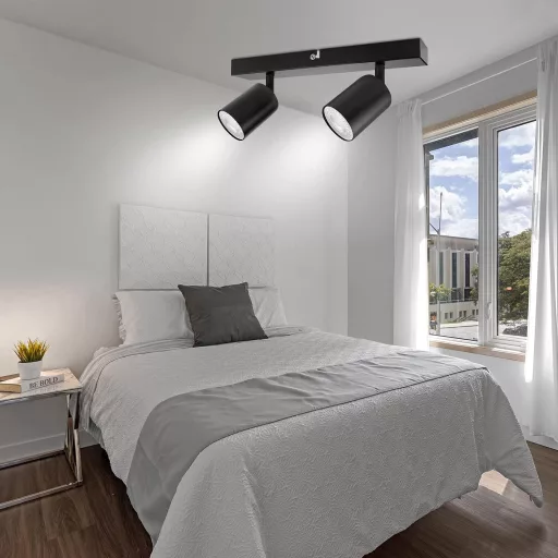Dehobo LED Mennyezeti Spotlámpa 350° Forgatható 2-Izzós GU10 Fekete - Ceiling light, 2-bulb, Black