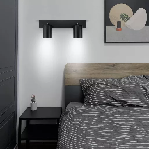 Dehobo LED Mennyezeti Spotlámpa 350° Forgatható 2-Izzós GU10 Fekete - Ceiling light, 2-bulb, Black