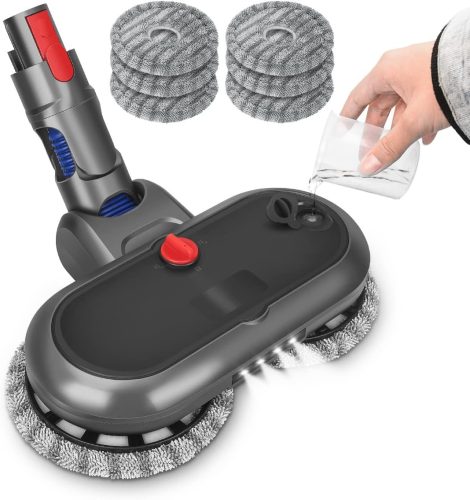 DrRobor Felmosó Adapter Dyson V11 V10 V15 V8 V7 Porszívókhoz - Víztartályos Feltét LED Világítással és 6 Mosható Moptalppal