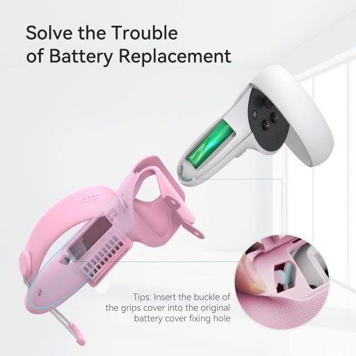 KIWI design Quest 2 Kontroller Markolat Rózsaszín Nagyobb Kézhez Csuklópánttal