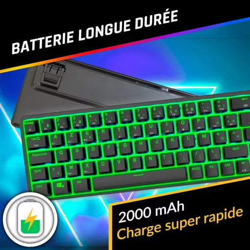 KLIM Shift Bluetooth klávesnica s francúzskym rozložením - Bezdrôtová herná klávesnica pre PC, Mac, PS4, PS5, Xbox, Smart TV zariadenia - Čierna