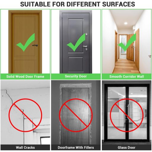 Bară de tracțiuni Sportneer pentru ușă, capacitate 200 kg - fără șuruburi, bară de gimnastică reglabilă 75-94 cm cu protecții PVC și rotație 360°.