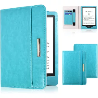   Kindle Paperwhite 11 Plava PU Kožna Futrola s Remenom za Ruku i Utorom za Kartice (2021)