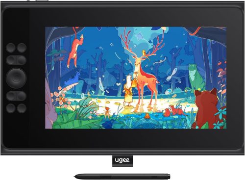UGEE UE12 Plus 11,9" Grafikus Tablet Kijelzővel - 147% sRGB Színtér, Akkumentes Toll, 8 Gyorsgomb, Windows/Mac/Android Kompatibilis, Fekete