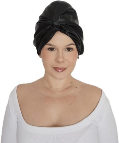 OFFTOPIC 22 Momme Bonetă de dormit din mătase 100% naturală pentru păr creț, drept și lung - Bonetă elegantă neagră pentru protecția părului, pentru utilizare pe timp de noapte