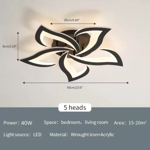 Riserva 40W 4700LM Dimmable LED Mennyezeti Lámpa Távirányítóval, Virág Dizájn
