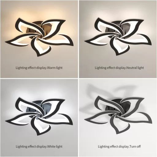 Riserva 40W 4700LM Dimmable LED Mennyezeti Lámpa Távirányítóval, Virág Dizájn