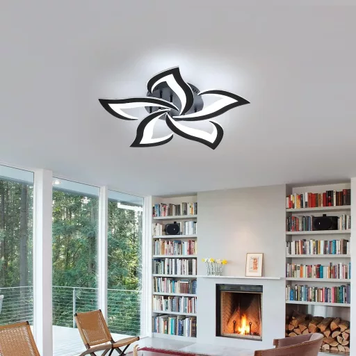 Riserva 40W 4700LM Dimmable LED Mennyezeti Lámpa Távirányítóval, Virág Dizájn