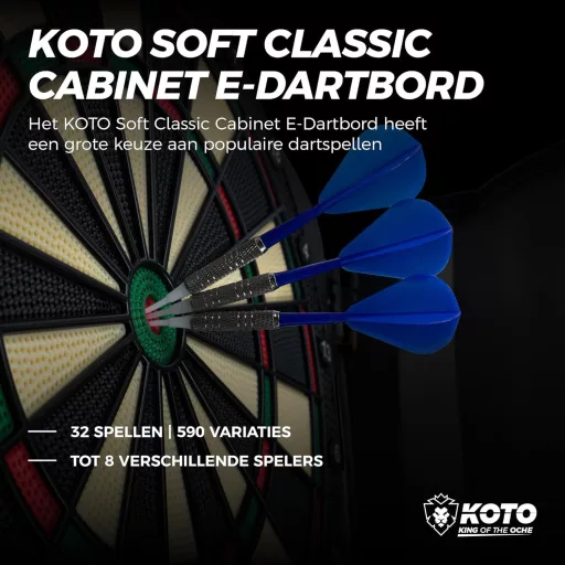 KOTO Soft Classic elektronikus darts tábla 32 játékkal és 590 variációval