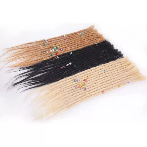 Extensie dreadlock Dsoar din păr 100% natural, 50 cm, șaten deschis.