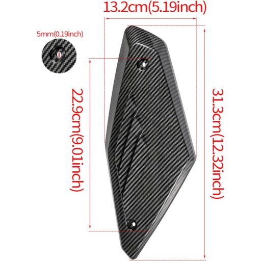 JFG RACING Zaštitni bočni paneli usisnika zraka za motocikle CB650R modeli 2019-2021 - ABS plastika s karbonskim efektom, poklopac spremnika goriva