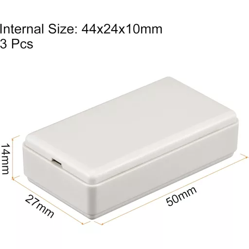sourcing map Cutie de joncțiune mini rezistentă la praf 50x27x14mm ABS gri 3 buc