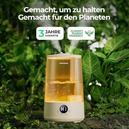 Homvana 3.6L hordozható párásító 360° hideg pára 34 órás működés csendes szürke