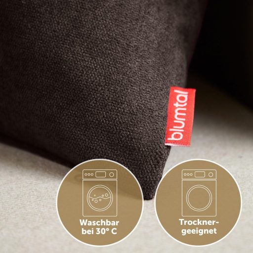 Blumtal Chenille Párnahuzat 60x60 cm 2 db Sötétbarna Rejtett Zippes