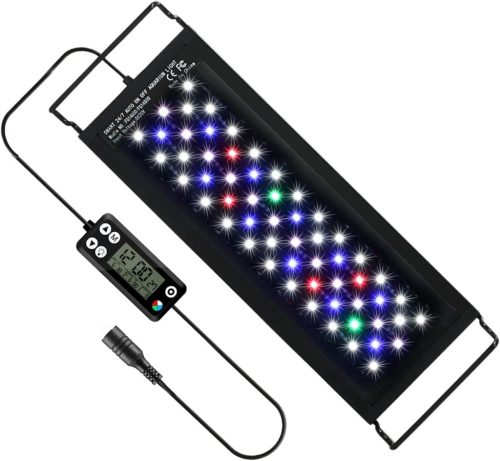 HORXFLIG 14W LED Lampă Acvariu - 30 cm cu Suport Extensibil, Temporizator și Intensitate Reglabilă, pentru Acvarii de Apă Dulce de 30-45 cm