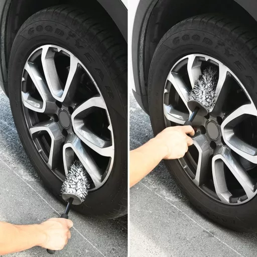 URAQT Perie Premium din Microfibră pentru Curățarea Jantelor - 40 cm Lungime cu Mâner Ergonomic, Curățare Fără Zgârieturi pentru Jante Adânci, Îngrijire Auto și Moto