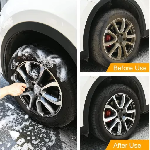 URAQT Perie Premium din Microfibră pentru Curățarea Jantelor - 40 cm Lungime cu Mâner Ergonomic, Curățare Fără Zgârieturi pentru Jante Adânci, Îngrijire Auto și Moto