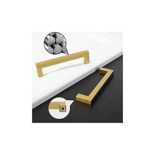 Arany Szekrényfogantyúk, Modern, Rozsdamentes Acél, 2 db - Open Box