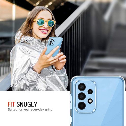 Ivoler Priehľadné TPU Silikónové puzdro pre Samsung Galaxy A23 5G - Nárazuvzdorné ochranné puzdro s 3 kusmi tvrdeného skla, Ochrana displeja proti poškriabaniu