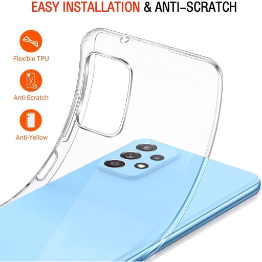 Husă Transparentă TPU Silicon ivoler pentru Samsung Galaxy A23 5G - Carcasă de Protecție Antișoc cu 3 Folii de Sticlă Securizată, Rezistentă la Zgârieturi