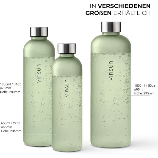 VINSUN Kulacs 650ml - Szivárgásmentes BPA-mentes Tritan Műanyag Ivópalack Szénsavas Italokhoz - Könnyű Sportpalack Túrázáshoz, Biciklizéshez