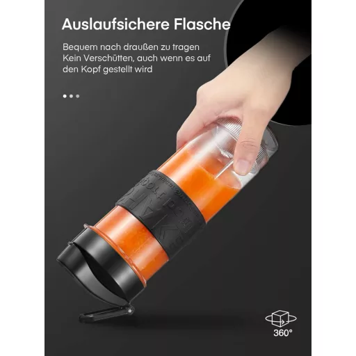 HOUSNAT 500W Smoothie Maker Kávéőrlő Blender 2 Sportpalackkal BPA-mentes