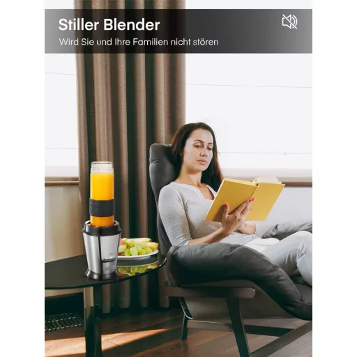 HOUSNAT 500W Smoothie Maker Kávéőrlő Blender 2 Sportpalackkal BPA-mentes