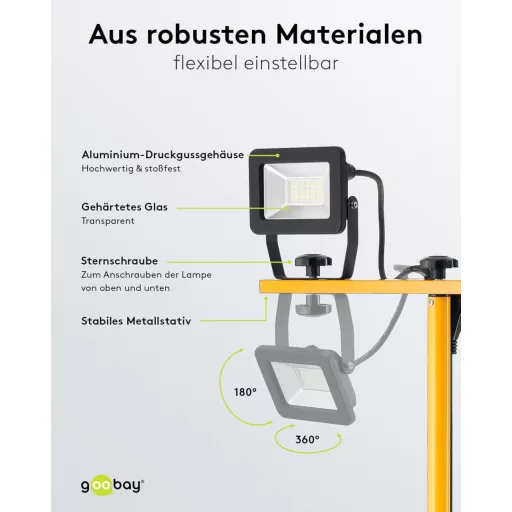 Goobay LED Munkalámpa Teleszkópos Állvánnyal 2x20W 3400lm Semleges Fehér