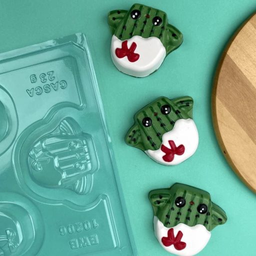 BWB 10206 Kaktusz alakú cukorkaformák forró csokoládéhoz, különleges 3 darabos, 2 lyukkal