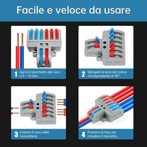 Dreamark Set de 8 conectori electrici compacți pentru cabluri
