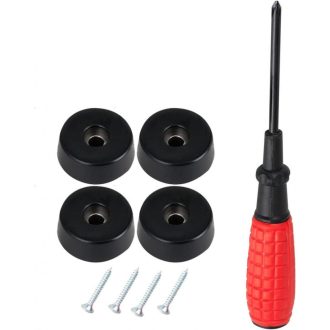   4 darabos műanyag bútorcsúszka készlet, szőnyeges csavarokkal, kerek gumi lábak