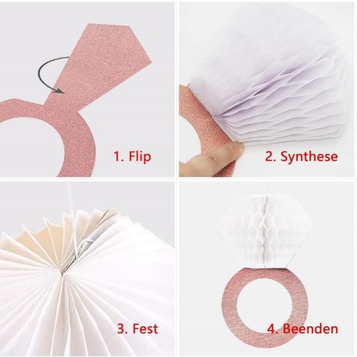 Papirnati cvjetni vijenac za vjenčanje - set od 6 komada