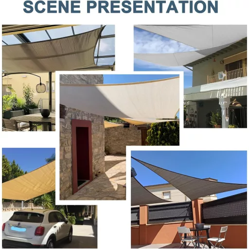 COOL AREA Jedro za sunce 4x6m - Vodootporna, Krem bijela Tenda 95% UV Zaštita - Vrtna, Balkonska i Terasa Nadstrešnica od PES Materijala